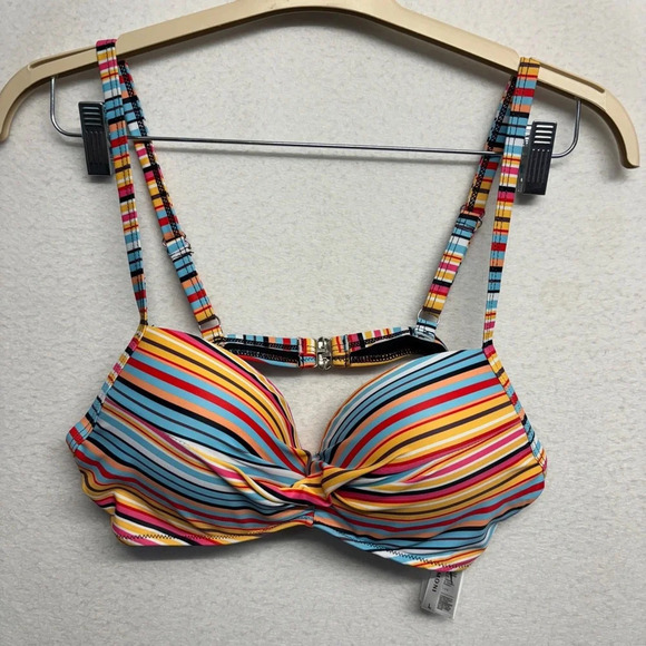 NWT Kamoni Bikini Stripe Top Black Bottom - Picture 5 of 16